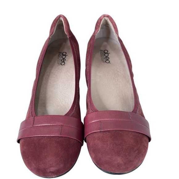 Abeo Bio System Tessa Comfort Shoe Size 10 Burgundy Suede Ballet Flats Loafer - Picture 5 of 11
